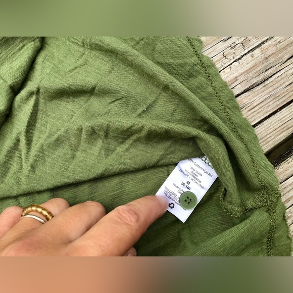 NEW Ladies M TIME & TRU Army Green Button Henley Tunic Tank Top Shirt - Picture 7 of 9